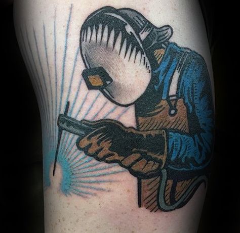 Welder Tattoo, Welding Tattoo, Hammer Tattoo, Tattoo Over Scar, Anker Tattoo, Scar Tattoo, C Tattoo, Diamond Tattoos, Tattoo For Son