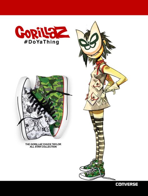 Gorillaz Gorillaz Shoes, Gorillaz Converse, Gorillaz Merch, Noodle Gorillaz, Plastic Beach, Monkeys Band, Gorillaz Art, Cute Doodle Art, Gorillaz