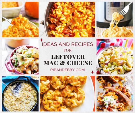 Collage of foods that you can enjoy preparing with leftover mac and cheese in it. Mac And Cheese Leftover Recipes, Left Over Mac And Cheese Recipes Ideas Baked Macaroni, Recipes With Leftover Mac And Cheese, Leftover Mac N Cheese Recipes, Leftover Kraft Mac And Cheese Recipes, Mac N Cheese Leftovers Recipe, Leftover Mac And Cheese Recipes Ideas, What To Do With Leftover Mac And Cheese, Mac And Cheese Leftover Ideas