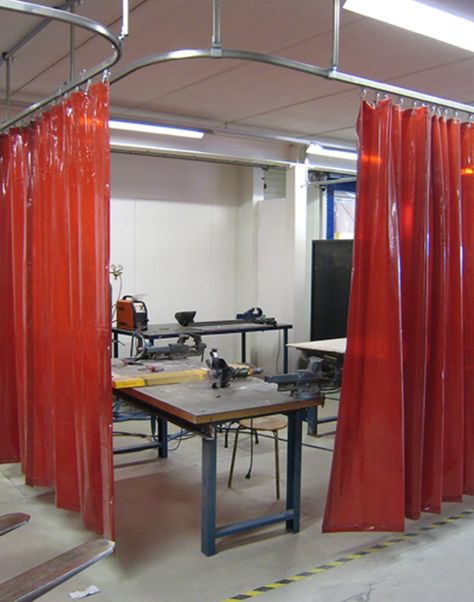 Cepro Int. Welding Curtains EN ISO 25980 Approved, 

When protecting the welding area, it is important not to isolate it from other work areas which is one of the reasons why a welding curtain should be made of transparent material. 

CEPRO offers a large range of welding light filtration products which all filter harmful welding light. Esthetician Room Decor, Fabric Installation, Curtain Installation, Hair Salon Interior, Large Curtains, Plastic Curtains, Esthetician Room, Tab Curtains, Workshop Design