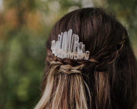 Blond Rose, Boho Hair Pins, Crown Headdress, Bridesmaid Hair Comb, Crystal Comb, Boho Hairstyle, Look Boho Chic, Wedding Braids, Crystal Rainbow