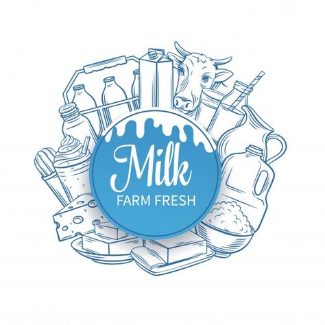 Milk Logo Design Ideas Brand Identity, Dairy Logo Design, Dairy Farm Logo, Dairy Products Logo, Milk Package, Milk Logo, Milk Advertising, Milk Factory, Logo Packaging Design