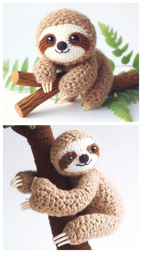 Cute Sloth Crochet Pattern Free, Amigurumi Free Pattern Sloth, Crochet Patterns Disney Free, Crochet Sloth Amigurumi, Crochet Sloths Free Pattern, Easy Crochet Sloth Pattern Free, Sloth Amigurumi Pattern, Crocheted Sloth Free Pattern, Crocheted Hedgehog Pattern Free