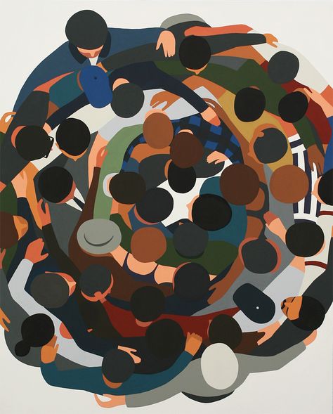 Geoff Mcfetridge, Illustration Design Graphique, Art Et Illustration, People Illustration, Art And Illustration, Nature Design, Instagram Foto, Community Art, Graphic Design Illustration