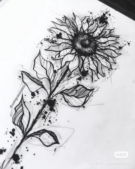 Botanisches Tattoo, Marvel Tattoos, Sunflower Tattoos, Inspiration Tattoos, Cat Tattoos, Tiny Tattoo, Diy Tattoo, Tattoo Art Drawings, Wolf Tattoos