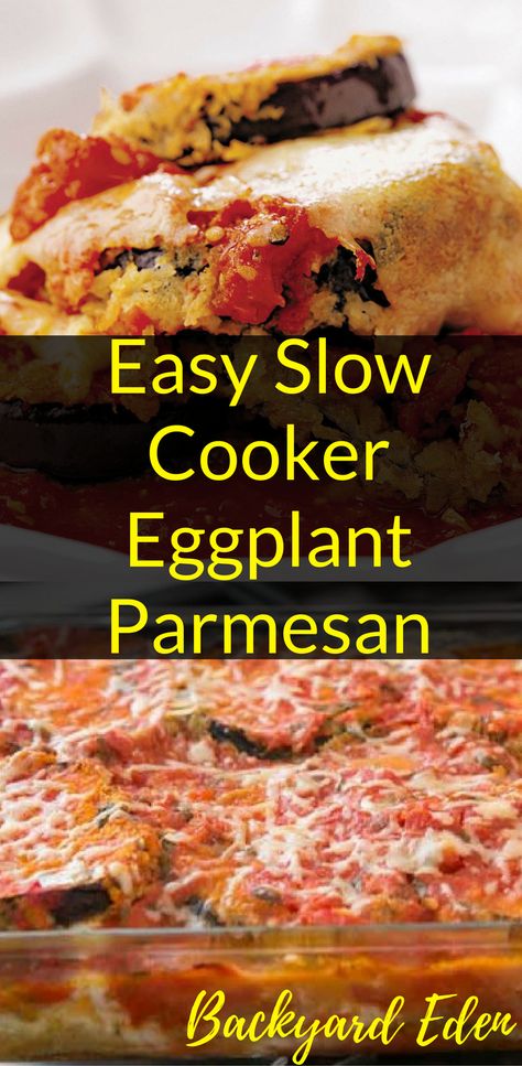 Crockpot Eggplant, Eggplant Parmesan Easy, Slow Cooker Eggplant, Vegan Eggplant Parmesan, Eggplant Parmesan Recipe, Healthy Eggplant, Eggplant Recipes Parmesan, Eggplant Parmesan, Healthy Slow Cooker