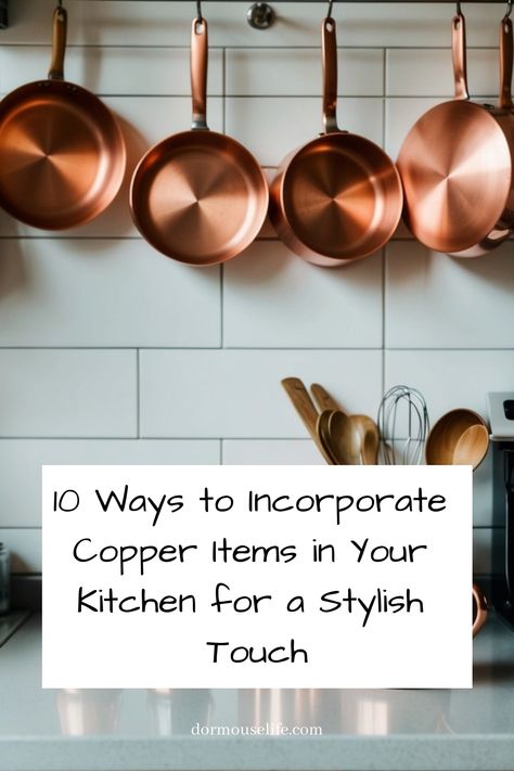 Copper items can add warmth and style to any kitchen. You can enhance your cooking space with a mix of beautiful and functional copper pieces. From cookware to décor, copper offers unique touches that brighten up your kitchen. Copper Kitchen Hardware, Copper Knife Set, Vintage Copper Tea Kettle, Copper Tile Backsplash, Copper Serving Tray, Copper Kitchen Accessories, Brushed Nickel Kitchen, Copper Range Hood, Copper Tea Kettle