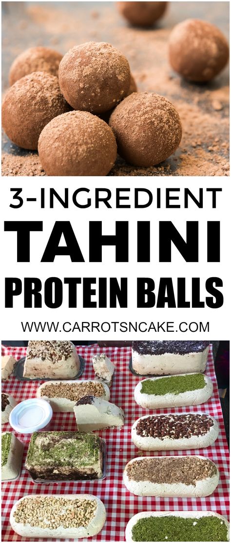 3-Ingredient Tahini Protein Balls – Carrots 'N' Cake Tahini Power Balls, Chickpea Protein Balls, Bake Snacks, Protein Balls Healthy, Gluten Free Snacks Healthy, Healthy Protein Snacks, Protein Muffins, Fat Bomb Recipe, Protein Bites