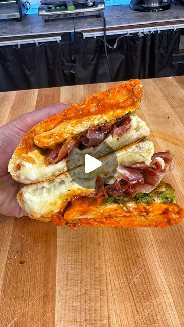 Josh Elkin on Instagram: "Is a sandwich made with pizza dough still pizza? Chicken Pizza Sandwich

INGREDIENTS (Makes 2)
16 oz refrigerated pizza dough (divided in half)
1/2 cup all purpose flour
1/4 cup cornmeal
4 cups grated mozzarella
2 thinly sliced chicken cutlets
8 slices of prosciutto
PESTO
2 cups of french basil
1/2 grated parmesan
3 cloves of garlic
Juice of half a lemon
1/4 cup pepitas or pumpkin seeds
1 cup olive oil
RED PEPPER SAUCE
2 cups roasted red peppers
1/4 cup calabrian chili paste
1 full roasted garlic
1/4 cup olive oil
Salt and pepper" Calabrian Chili Paste, Josh Elkin, Refrigerated Pizza Dough, Pizza Chicken, Garlic Juice, Calabrian Chili, Pizza Sandwich, Red Pepper Sauce, Sandwich Ingredients