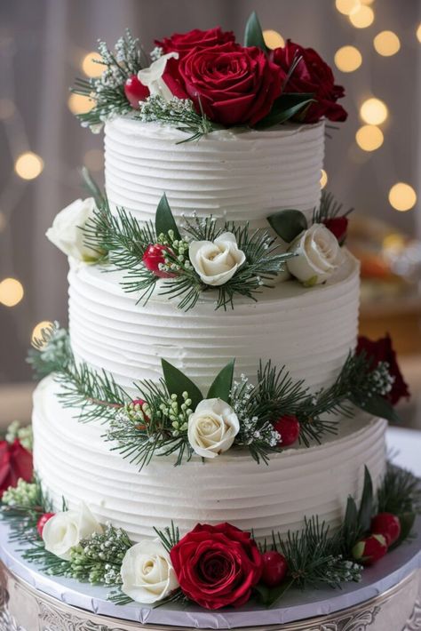 15 Christmas Wedding Decor Ideas for a Magical Celebration - OMG Hitched! Whimsical Christmas Wedding, Winter Theme Wedding Cake, December Wedding Reception Ideas, Christmas Wedding Simple, December Wedding Ideas Decoration, Christmas Vow Renewal, Intimate Christmas Wedding, Christmas Themed Wedding Decorations, Christmas Wedding Ideas Decorations