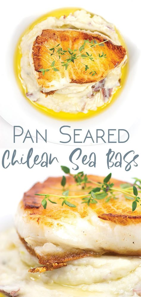 Chilean Sea Bass Recipe Pan Seared, Sea Bass Recipes Healthy, Cooking Sea Bass, Bass Recipes, Easy Fish Dinners, Sea Bass Recipe, Bass Recipe, Sea Bass Recipes, Seafood Sauce