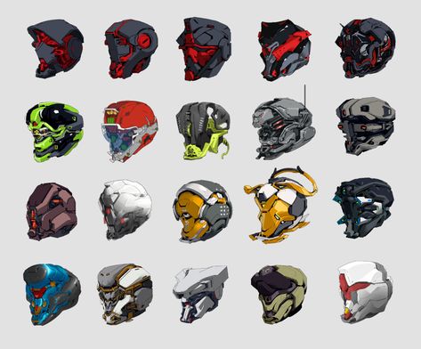 ArtStation - Helmets Mecha Art Illustrations, Sci-fi Helmet, Robot Design Sketch, Sci Fi Character Design, Futuristic Helmet, Helmet Concept, Graffiti Pictures, Cyberpunk Aesthetic, Cyberpunk Character