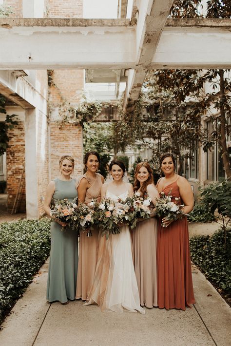 Fall Bridesmaids, Wedding Color Trends, Fall Bridesmaid Dresses, Bridesmaid Colors, Mismatched Bridesmaids, Mismatched Bridesmaid Dresses, Bridesmaid Dress Colors, Bridesmaid Style, Atlanta Wedding