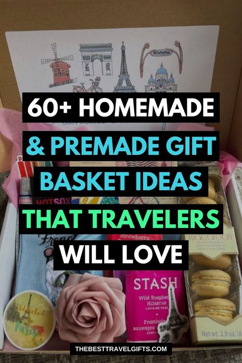 Create the perfect travel gift basket with these unique and creative ideas that are sure to inspire wanderlust in any traveler. Whether for a birthday, holiday, or special occasion, these travel-themed gift baskets are the perfect way to show you care and inspire new adventures. Travel Gift Basket Ideas, Travel Gift Basket, Travel Themed Gifts, Homemade Ideas, Themed Gift Baskets, Adventure Gifts, Gift Basket Ideas, Basket Ideas, Travel Themes