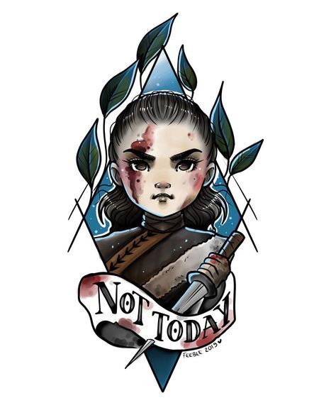 Arya Stark ❄️ #feebleink #feebletattoo #ink #tattoo #gotfinale #got #gameofthrones #aryastark #arya #nottoday #nightking #hbo Dessin Game Of Thrones, Game Of Thrones Images, Game Of Thrones Tattoo, Le Tattoo, Movie Tattoo, Got Game Of Thrones, Night King, Gra O Tron, Games Of Thrones