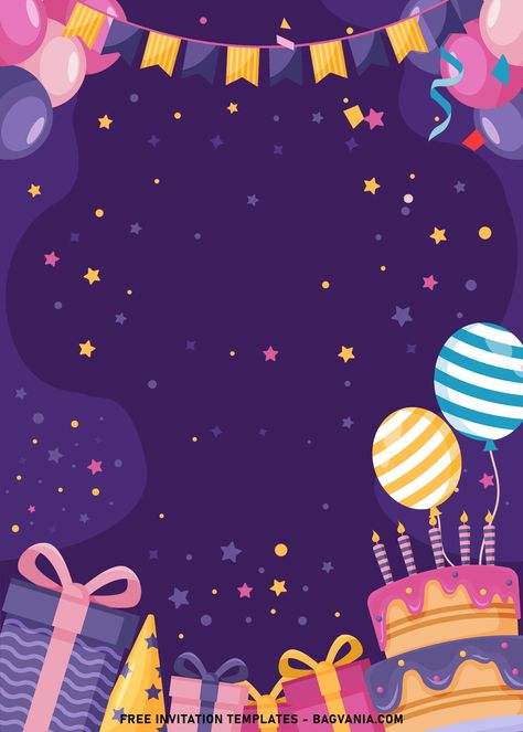 Download 7+ Fun Birthday Invitation Templates For Your Kid's Birthday Party #free #freeinvitation2019 #birthday #disney #invitations #invitationtemplates Party Background Ideas, Kids Birthday Background, Party Invitation Background, Communist Poster, November Wallpapers, Colorful Birthday Party Invitations, Kids Birthday Invitation Template, Flower Birthday Invitations, Kids Invitation