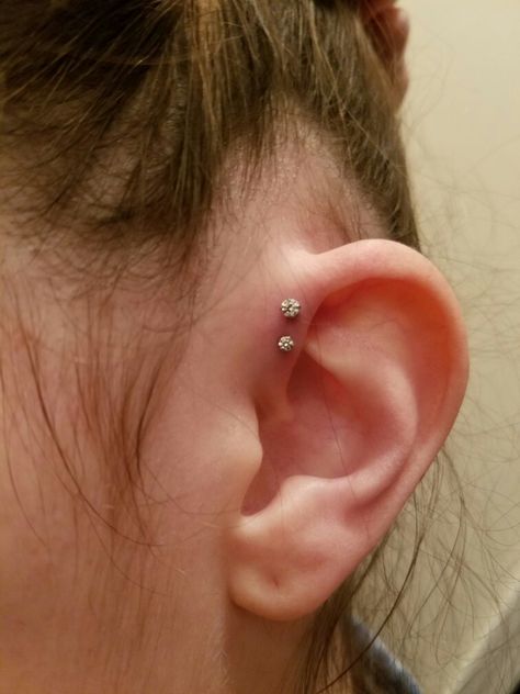 Double forward helix piercing <3 Upper Forward Helix Piercing, Double Forward Helix Piercing, Doodle Bear, Forward Helix Piercing, Forward Helix, Helix Piercing, Helix, Piercing Jewelry, Tattoos And Piercings