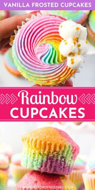 Yellow Cupcakes Decoration, Rainbow Buttercream, Rainbow Recipes, Low Calorie Ice Cream, Rainbow Frosting, Yellow Cupcakes, Fun Cupcake Recipes, Decorating Frosting, Easter Desserts Recipes