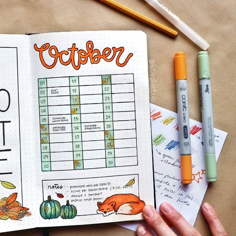 Viola | Bullet Journal and Co. on Instagram: “MONTHLY PLAN!🍁 I went for this simple but cute layout to have all the month visible at a glance! I purposely didn't put Halloween 'cos who…” Cute Layout, Month At A Glance, Bullet Journal Month, Journal Calendar, All The Months, Journal Layouts, Bullet Journal Mood Tracker Ideas, Daily Organization, Monthly Plan