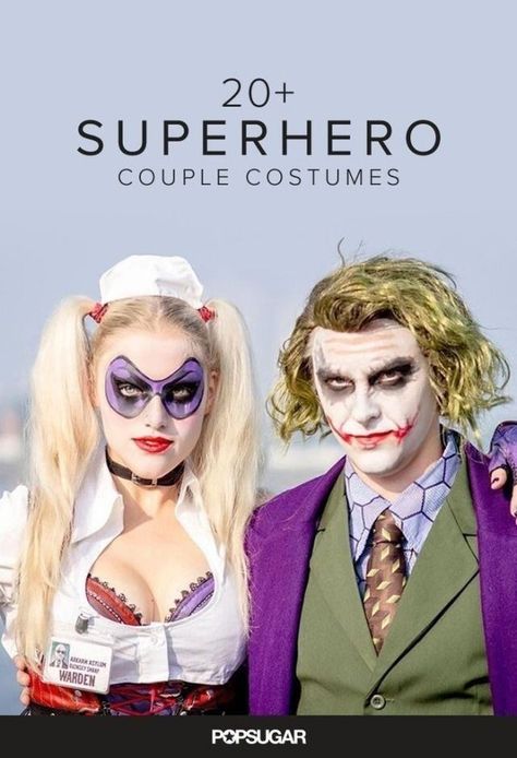 This year be everyone's relationship goals with these superhero costume ideas Comic Book Character Costume, Hero And Villain Costumes Couples, Hero And Villain Costumes, Villain Couples Costumes, Couples Superhero Costumes, Superhero Costume Ideas, Superhero Couples Costumes, Super Hero Couples, Superhero And Villain Costumes