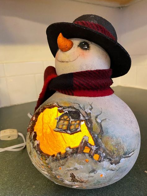 Gourds Diy, Snowman Gourds, Fall Gourds, Holiday Crafts Gifts, Gorgeous Gourds, Bee Painting, Gourds Birdhouse, Diy Santa, Terra Cotta Pot Crafts