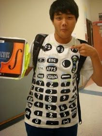 Number Sense: Fun Math Costumes for Halloween Math Halloween Costumes, Mathletes Vs Athletes, Calculator Costume, Nerdy Halloween Costumes, World Maths Day, Math Day, Rock Star Costume, High School Math Classroom, Teacher Halloween Costumes