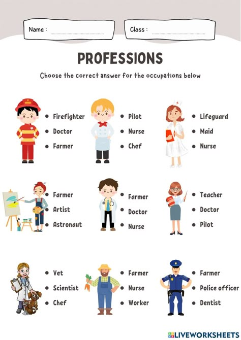 Jobs People Do Worksheets, Occupations Worksheets For Kids, Professions Activities For Kids, Jobs Worksheets For Kids, Jobs Activities For Kids, Occupation Worksheet, Jobs In English, Jobs Worksheet, Jobs For Kids