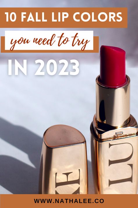 These are the top 10 best fall lip colors that you'll want to reach for this 2023! Makeup Routine Guide, Fall Lip Color, Skincare Facts, Simple Makeup Natural, Natural Summer Makeup, Fall Lips, Lip Colours, Warm Browns, Natural Everyday Makeup