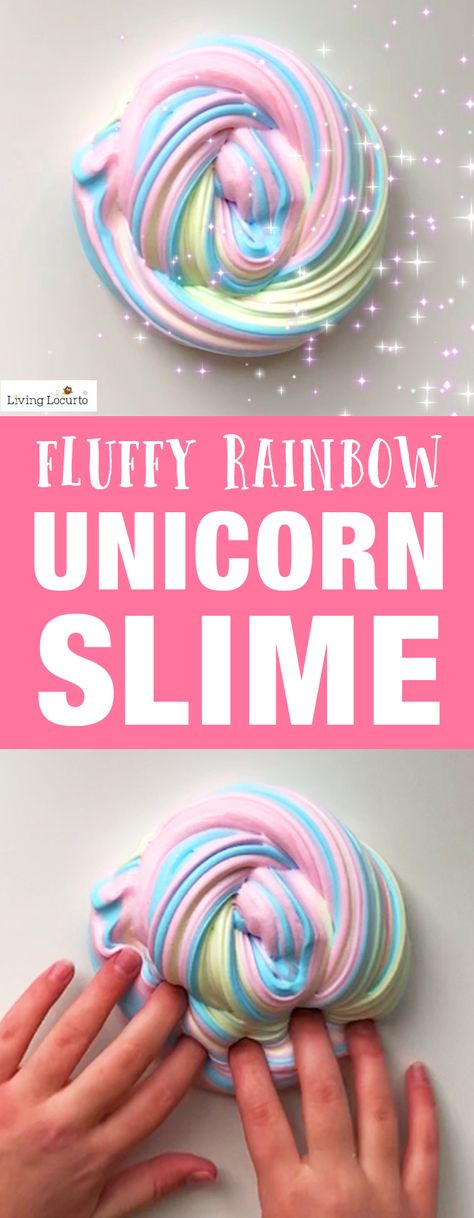 How to make Rainbow Unicorn Slime in only 5 minutes! An easy tutorial and recipe for homemade fluffy slime. A fun kids craft activity. LivingLocurto.com Unicorn Slime, Fluffy Slime Recipe, Kids Homemade, How To Make Slime, Fluffy Slime, Craft Activity, Slime Recipe, Diy Slime, Easy Video