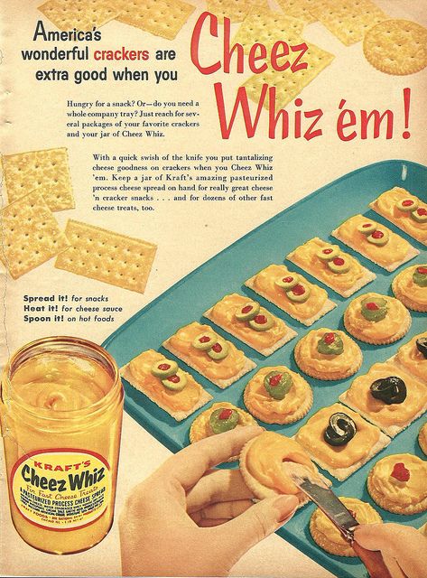 Cheez Whiz 'em! #vintage #1950s #food #ads House Bar Decor, Cheez Whiz, House Bar, Paper Home, Food Favorites, Food Ads, Retro Ads, Cheez It, Home Bar Decor