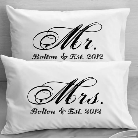 Amazon.com - Mr and MRS Pillowcases Personalized Wedding Gift, Anniversary, Romantic Gift Idea for Couples. Gift Idea For Couples, Mrs Always Right, Couple Pillow, Bible Verses About Love, Personalized Wedding Gift, Custom Pillow Cases, Anniversary Ideas, Mr And Mrs Wedding, Personalized Anniversary