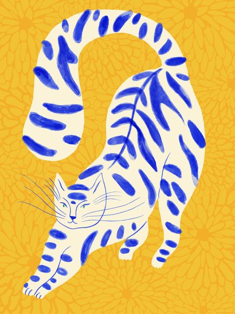 Animal Poster Design, Matisse Cat, Scandinavian Painting, Cat Abstract, Wal Art, Flower Illustrations, Collage Book, Apartment Art, Diy Wall Art Decor