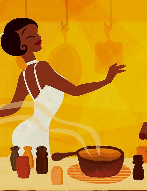 The Princess and the Frog Tiana Cooking, Tianas Place, Princess And The Frog Aesthetic Painting, Princess Nd The Frog, Tianas Palace, Princess Tiana Kitchen, Princess Tiana Restaurant, Princess In The Frog Painting, Princess Tiana Illustration