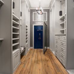 Walk In Safe, Safe In Closet, Apartment Laundry Room, Closet Safe, Master Closet Design, Luxury Closets, Closets Design, Contemporary Closet, Morton Building