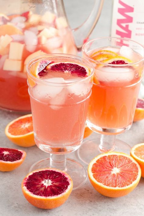 Blood Orange Sangria, Orange Sangria, Citrus Cocktail, Peach Pork Chops, Apple Sangria, Specialty Drinks, Citrus Cocktails, Camping Snacks, Peach Sangria