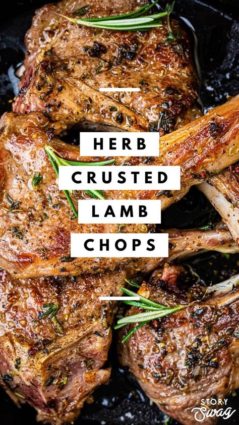 Garlic And Herb Marinade, Filet Mignon Recipes Grilled, Herb Crusted Lamb, Crusted Lamb Chops, Lamb Steak Recipes, Marinated Lamb Chops, Grilled Lamb Chop Recipes, Herb Marinade, Lamb Loin Chops