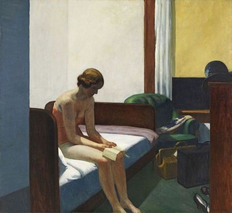 Edward Hopper Hotel room woman reading a book Edward Hopper Paintings, Hopper Art, Dynamic Painting, Johannes Vermeer, Edward Hopper, Oil Painting Reproductions, Aesthetic Painting, Caravaggio, Painting Reproductions