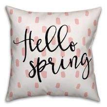 Spring Throw Pillows, Spring Pillow, Hosting Ideas, Black And White Typography, Plaid Throw Pillows, Spring Pillows, Spring Decorations, White Typography, Spring Look