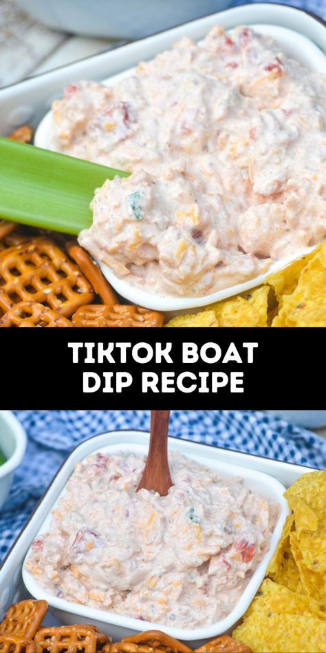 Boat Dip Recipe, Lake Snacks, Boat Dip, Summer Dip Recipes, Boat Snacks, Taco Dip, Car Tent, Dip Recipes Easy, Snack Dip