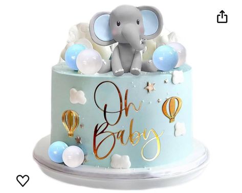 Baby Shower Cake Elephant, Elephant Theme Cake, Baptismal Cake, Baby Elephant Cake, Elephant Baby Shower Cake, Elephant Cake, Elephant Cakes, Baby Shower Cakes For Boys, Irish Cottage