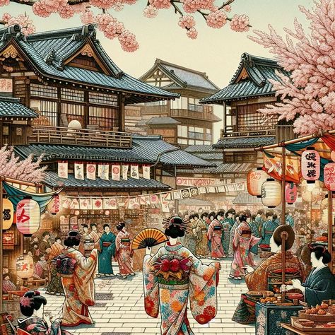 Spring Festival in Edo: A Celebration of Culture and Joy #Ukiyoe, #EdoJapan, #JapaneseArt, #SpringFestival, #CherryBlossom, #TraditionalDance, #HistoricalJapan, #CulturalCelebration, #ArtOfJapan, #JapaneseCulture, #FestivalScene, #VibrantColors, #JoyfulAtmosphere, #HarmonyInArt, #JapaneseVillage, #FestiveJapan, #TraditionalInstruments, #ArtInJapan, #VintageJapan, #ScenicFestival Japanese Spring Festival, Japanese Beach, Historical Japan, Japanese Spring, Harmony Art, Japanese Village, Beach Festival, Traditional Dance, Cultural Celebration