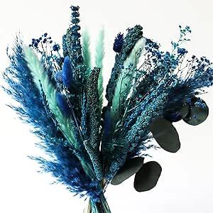 Acfruits Blue Natural Dried Pampas Grass Bouquet, 17 Inch Blush Blue Pampas Grass Decor Dried Flower Arrangement for Home Wedding Decoration Blue Pampas, Blue Flowers Bouquet, Grass Bouquet, Pampas Grass Bouquet, Unique Flower Arrangements, Dried Pampas, Grass Decor, Pampas Grass Decor, Grass Wedding