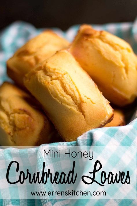 Cornbread Loaf, Mini Loaves, Honey Cornbread, Sweet Cornbread, Biscuit Rolls, Mini Loaf, Loaf Recipes, Corn Bread Recipe, Bread Rolls