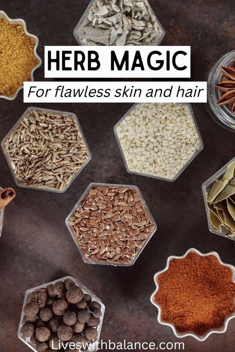 Herbs For Beauty Witchcraft, Herbs For Hair Health, Basil Skin Benefits, Best Herbs For Skin, Herbs For Skin Health, Herbs For Anti Aging, Herbs For Healthy Skin, Herbs For Skincare, Natural Herbs Medicine