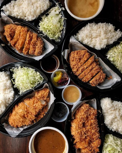 Alana - Vancouver Food on Instagram: “I don’t often get take out for lunch but this has been calling me for weeks!! 2 Tonkatsu and 2 Chicken Katsu Sets for the family. We…” Chicken Katsu Don, Vancouver Food, Chicken Katsu, Baking Videos, Cafe Food, Take Out, Tater Tot, Junk Food, Soul Food