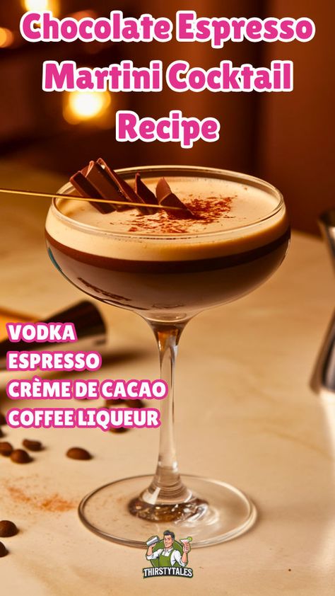 "Indulge in the rich flavors of our Chocolate Espresso Martini Cocktail Recipe! This decadent drink combines the boldness of espresso with the sweetness of chocolate, making it a perfect addition to your cocktail flight ideas. Elevate your gatherings with unique sips like the Espresso Old Fashioned and Chocolate Old Fashioned Cocktail. Explore the Cocktail Corner for more delightful recipes featuring chocolate bitters and espresso drinks. Cheers to delicious cocktails!" Cocktail Flight, Chocolate Espresso Martini Recipe, Chocolate Old Fashioned, Chocolate Espresso Martini, Cocktail Corner, Chocolate Martini Recipe, Chocolate Bitters, Fruity Mixed Drinks, Peppermint Martini