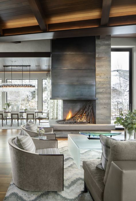 From technology boosts in every room to spaces built to go the distance, these are the residential trends of the future. #homedesign #designtrends #fireplace #luxuryhome Mountain Home Interiors, Modern Mountain Home, Mountain Living, Mountain Modern, Modern Mountain, Colorado Homes, Home Fireplace, Modern Fireplace, Mountain Home