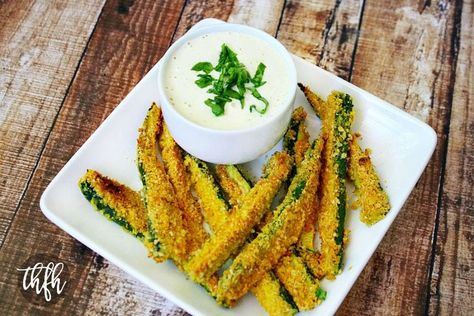 Gluten-Free Vegan Oven Baked Zucchini Fries | The Healthy Family and Home Vegan Zucchini Fries, Oven Baked Zucchini Fries, Low Carb Vegan Breakfast, Oven Baked Zucchini, Zucchini Pommes, Baked Zucchini Fries, Conscious Eating, Sunday Cooking, Zucchini Recipes Baked