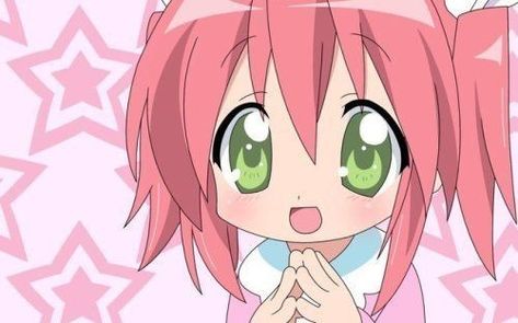 Lucky Star, An Anime, Pink Hair, Anime Character, Van, Green, Hair, Anime, Pink