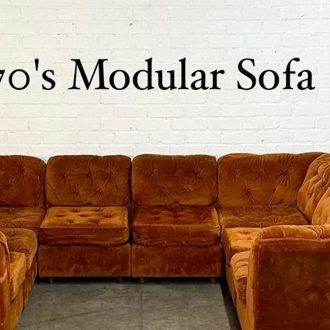 Mid Century Vintage Furniture on Instagram: "Just came in! This 8 piece 1970's sofa comes in a rust orange upholstery🙌 Some signs of wear and age but maintains it's charm. Price: 3000" Mid Century Vintage Furniture, Vintage Mid Century Furniture, Rust Orange, Mid Century Vintage, Modular Sofa, Vintage Furniture, 1970s, Rust, Upholstery